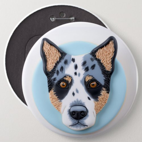 Blue Heeler Dog 3D Inspired Button
