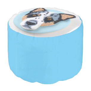Blue Heeler Dog 3D Inspired Pouf