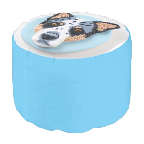 Blue Heeler Dog 3D Inspired Pouf