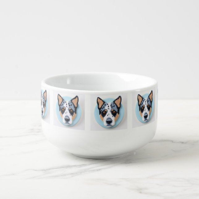 Blue Heeler Dog 3D Inspired Soup Mug (Front)