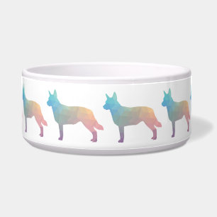 Blue Heeler Dog Breed Silhouette Geo Pastel Bowl