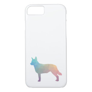 Blue Heeler Dog Breed Silhouette Geo Pastel iPhone 8/7 Case
