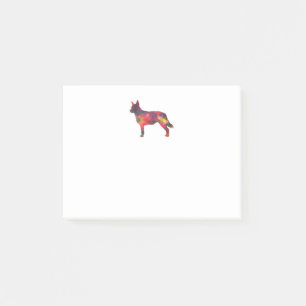 Blue Heeler Dog Geometric Pattern Silhouette Multi Post-it Notes