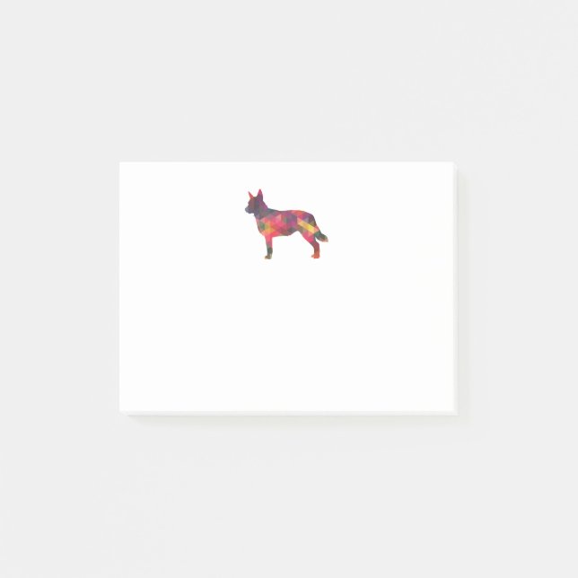 Blue Heeler Dog Geometric Pattern Silhouette Multi Post-it Notes (Front)