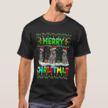 Blue Heeler Dog Lighting Santa Merry Blue Heeler T-Shirt