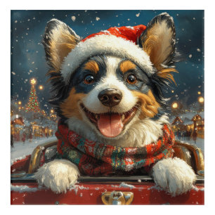 Blue Heeler Dog Roller Coaster Christmas Acrylic Print