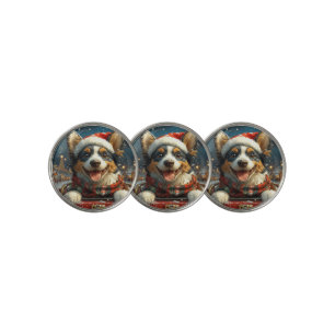 Blue Heeler Dog Roller Coaster Christmas Golf Ball Marker