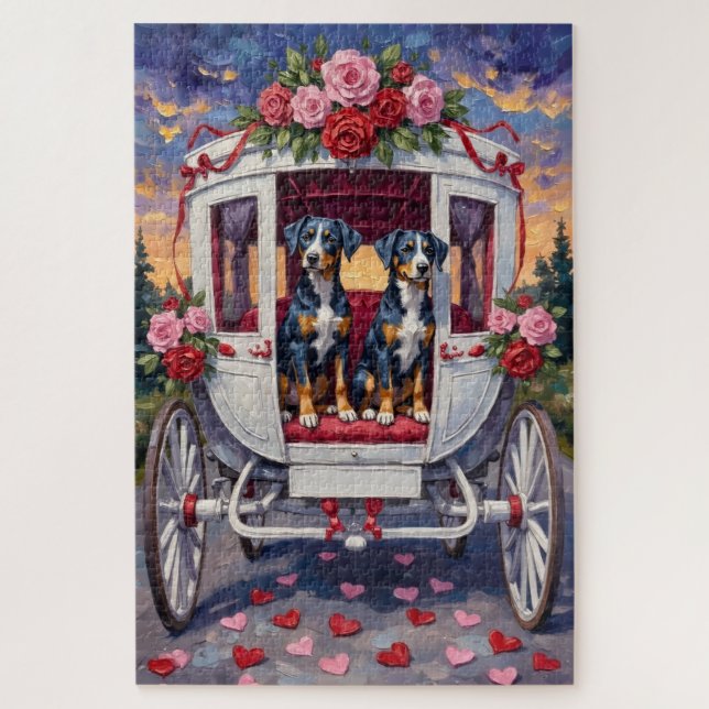 Blue Heeler Dog Valentine's Day Jigsaw Puzzle (Vertical)