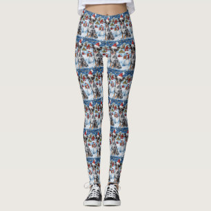 Blue Heeler Dog Winter Wonderland Christmas Joy  Leggings