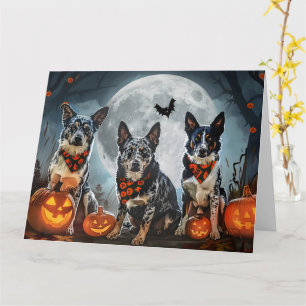 Blue Heeler Halloween Spooky Card