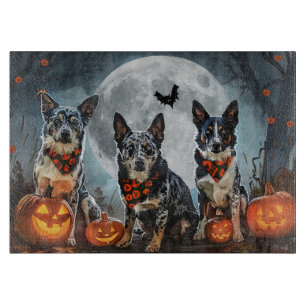 Blue Heeler Halloween Spooky Cutting Board