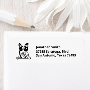 BLUE HEELER Image on Return Address Label
