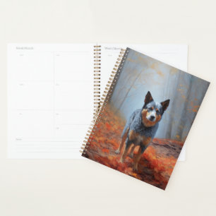 Blue Heeler in Autumn Leaves Fall Inspire Planner
