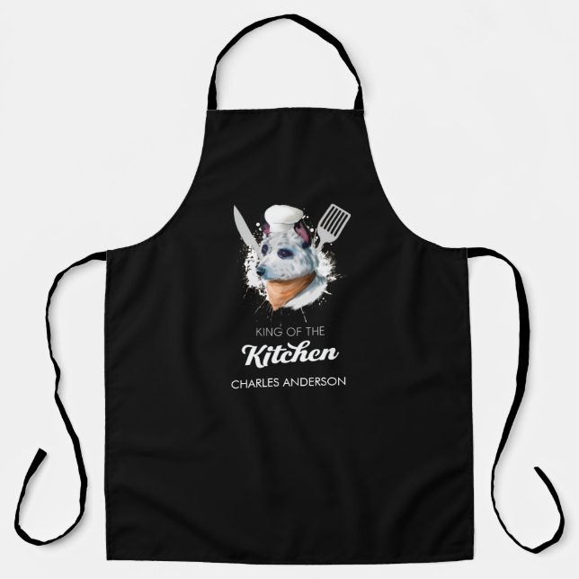 Blue Heeler King of the Kitchen Cooking Dog Chef Apron (Front)