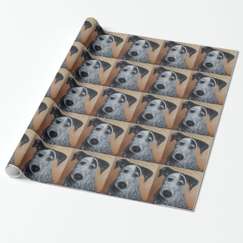 Blue Heeler Labrador Puppy Painting Wrapping Paper