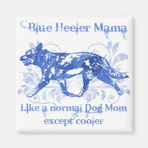 Blue Heeler Mama Watercolor Blue