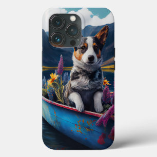 Blue Heeler on a Paddle: A Scenic Adventure  iPhone 13 Pro Case