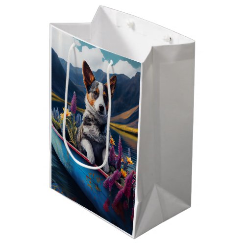 Blue Heeler on a Paddle A Scenic Adventure Medium Gift Bag