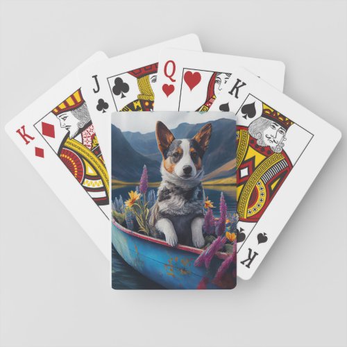 Blue Heeler on a Paddle A Scenic Adventure Poker Cards