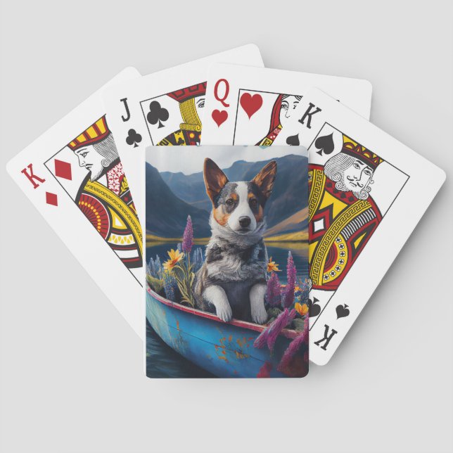 Blue Heeler on a Paddle: A Scenic Adventure Poker Cards (Back)