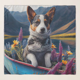 Blue Heeler on a Paddle: A Scenic Adventure  Scarf