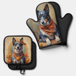 Blue Heeler Oven Mitt & Pot Holder Set