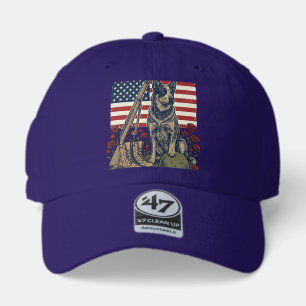Blue Heeler Patriotic Memorial Vintage Engraving S 47 Brand Hat