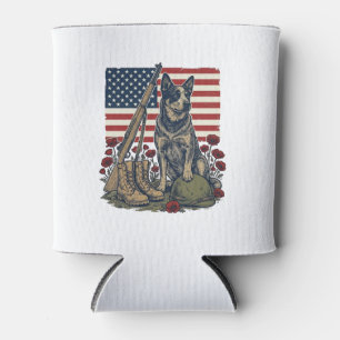 Blue Heeler Patriotic Memorial Vintage Engraving S Can Cooler