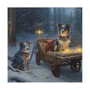 Blue Heeler Snowy Sleigh Christmas Decor