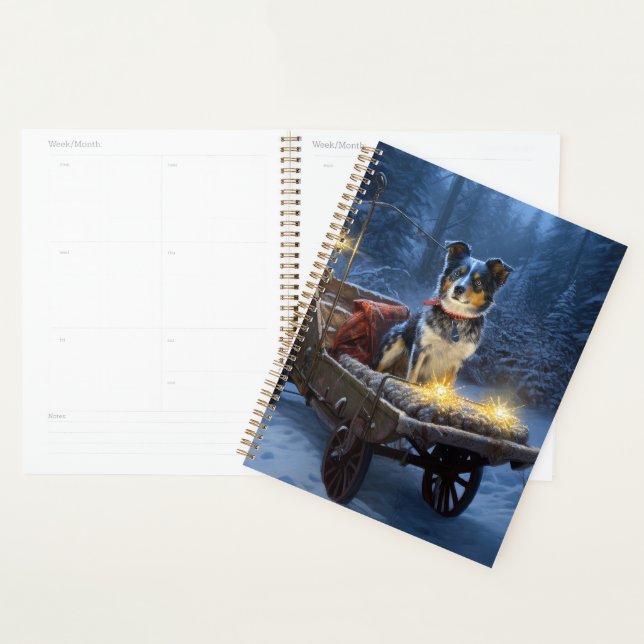Blue Heeler Snowy Sleigh Christmas Decor  Planner (Display)