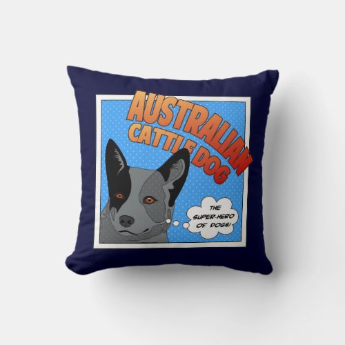 Blue Heeler Throw Pillow