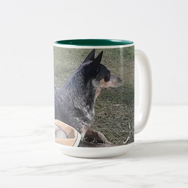 Blue Heeler Two-Tone Coffee Mug (Front Right)