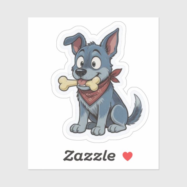 Blue Heeler with Bone Sticker (Sheet)