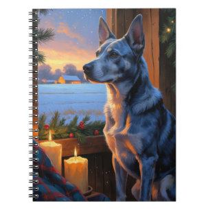 Blue Heeler With Christmas Lights Holiday  Notebook