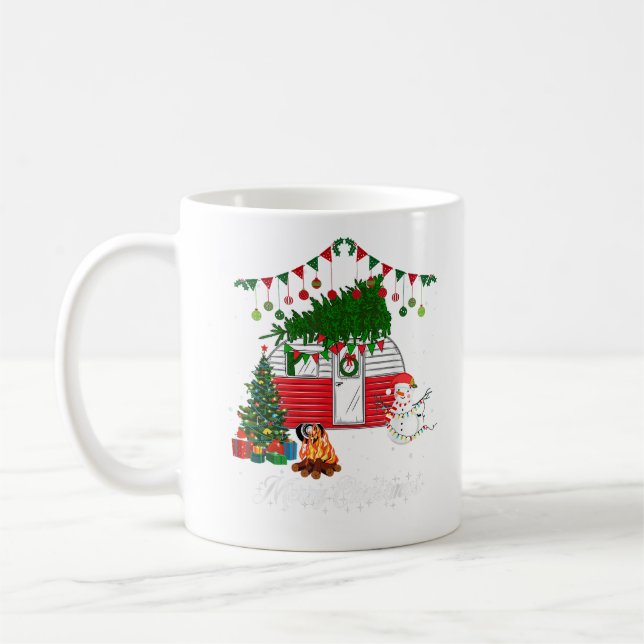 Blue Heeler With Christmas Sweater - Merry Christm Coffee Mug (Left)