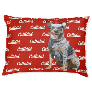 Blue Heeler with Dog's Name Christmas Pet Bed