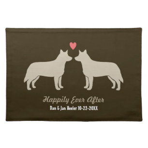 Blue Heelers Wedding with Custom Text Placemat