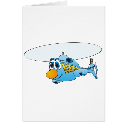 Blue Helicopter Cartoon Cards (Front)