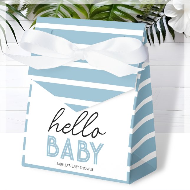 Blue Hello Baby | Baby Shower  Favor Boxes (Creator Uploaded)