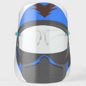 Blue Helmet Motorcycle Paintball Face Shield (Front)