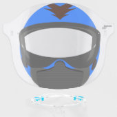 Blue Helmet Motorcycle Paintball Face Shield (Front w/Glasses)