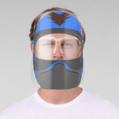 Blue Helmet Motorcycle Paintball Face Shield (Insitu)