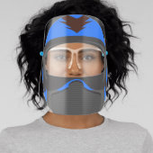 Blue Helmet Motorcycle Paintball Face Shield (Insitu)