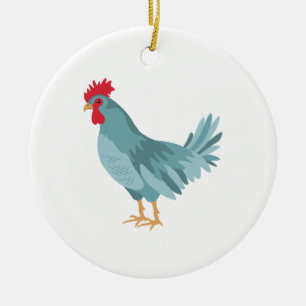 Blue Hen Ceramic Ornament