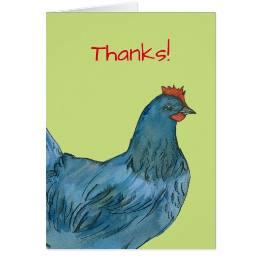 Blue Hen Chicken Eggs Thank You Cards (Front)