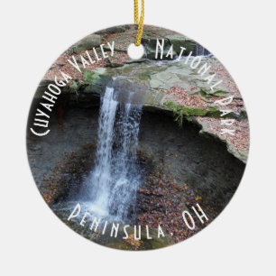 Blue Hen Falls at Cuyahoga Valley National Park Ceramic Ornament
