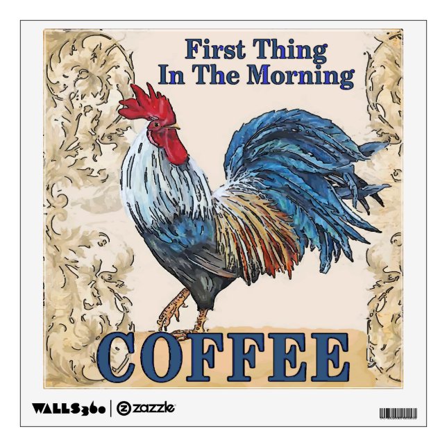 Blue Hens, Morning Coffee Wall Decal (Front)
