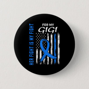 Blue Her Fight Is My Fight Diabetes Awareness Shir Button