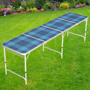 Blue Heritage Plaid Beer Pong Table