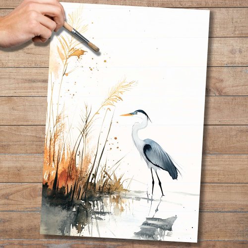 Blue Heron 2 Decoupage Paper